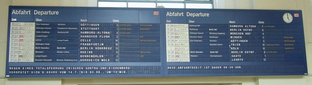 Departure Flap Board in Germany